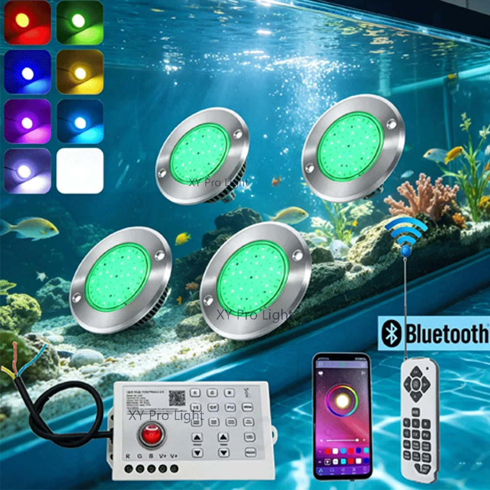 

AC85-265V 12W RGB LED Pool Light Bluetooth APP Control Outdoor Underwater lighting Fountain Landscape Lamp Piscina Luz Spotlight