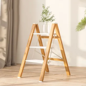 3 Step Ladder Lightweight Folding Step Stool Stepladders Storage Shelf with Non-slip Wide Pedal for Home and Kitchen 2022