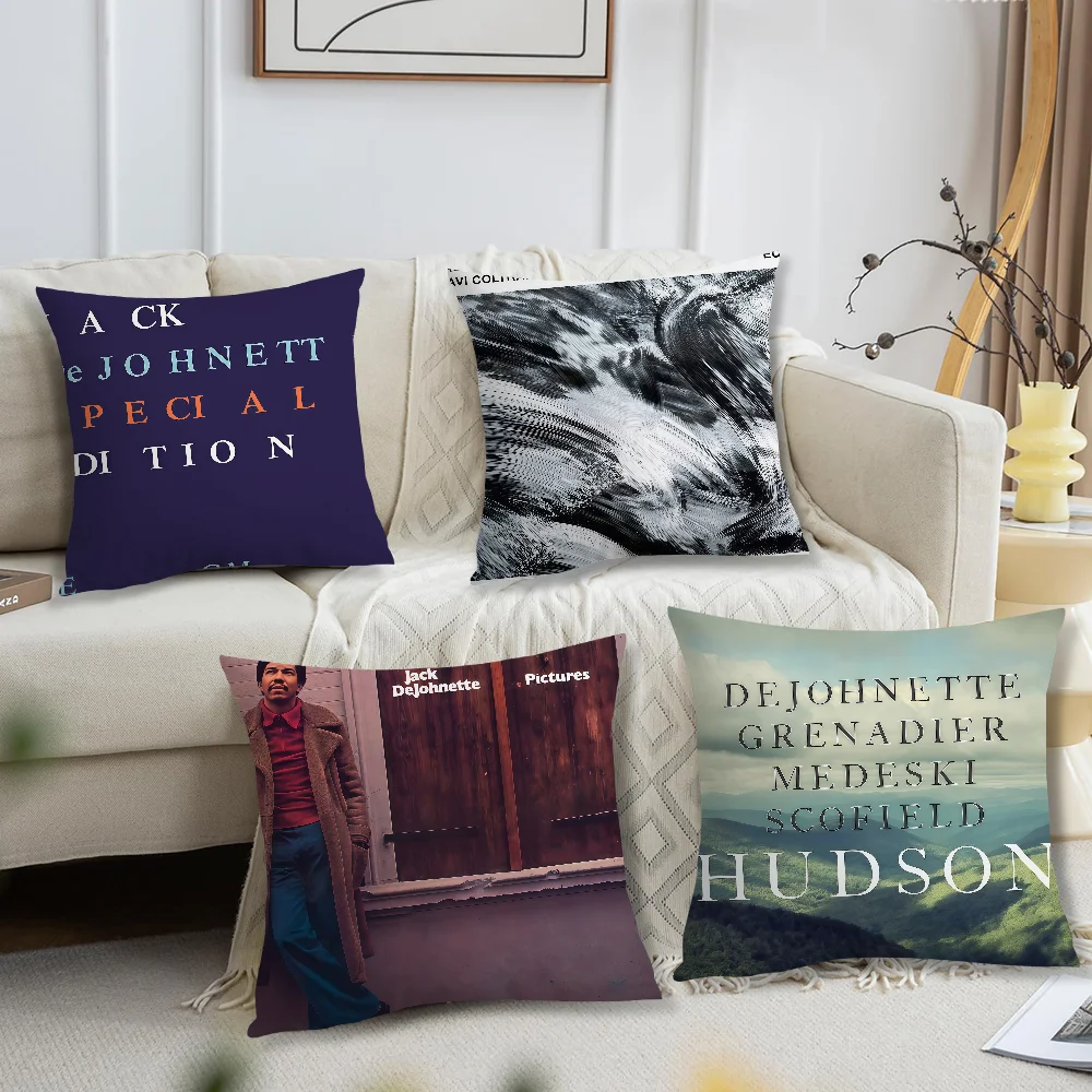 Jazz Drummer J-Jack D-DeJohnette Cushion Cover For Pillow Printing Sofa Decoration Car Room Coffee Shop Office Nordic Simplicity