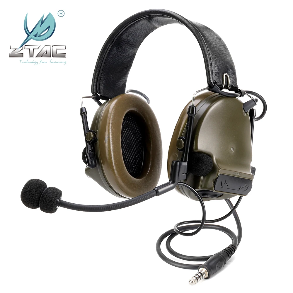 Z-TAC Softai Tactical Headphones COMTA III Pelto Shooting Headset Active Noise Canceling Military Airsoft Weapon PTT Headset