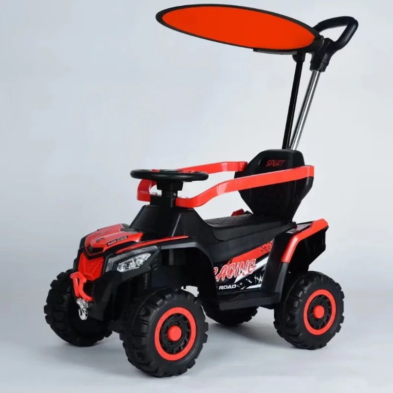 

‌4-Wheel Kids Ride-On Push Car - Convertible Walker Stroller, Beach Toy Vehicle, Adjustable Baby Learning Walker‌