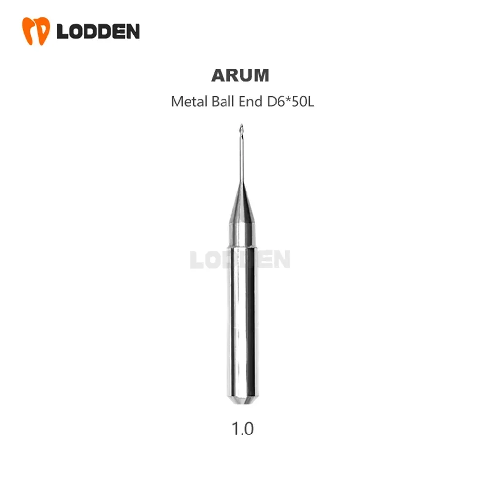 Arum Dental Milling Burs for Grinding Metal Coating D6 Shank  50mm Length Ball/Flat End 1.0/1.5/2.0/2.5/3.0mm Dental Cutting