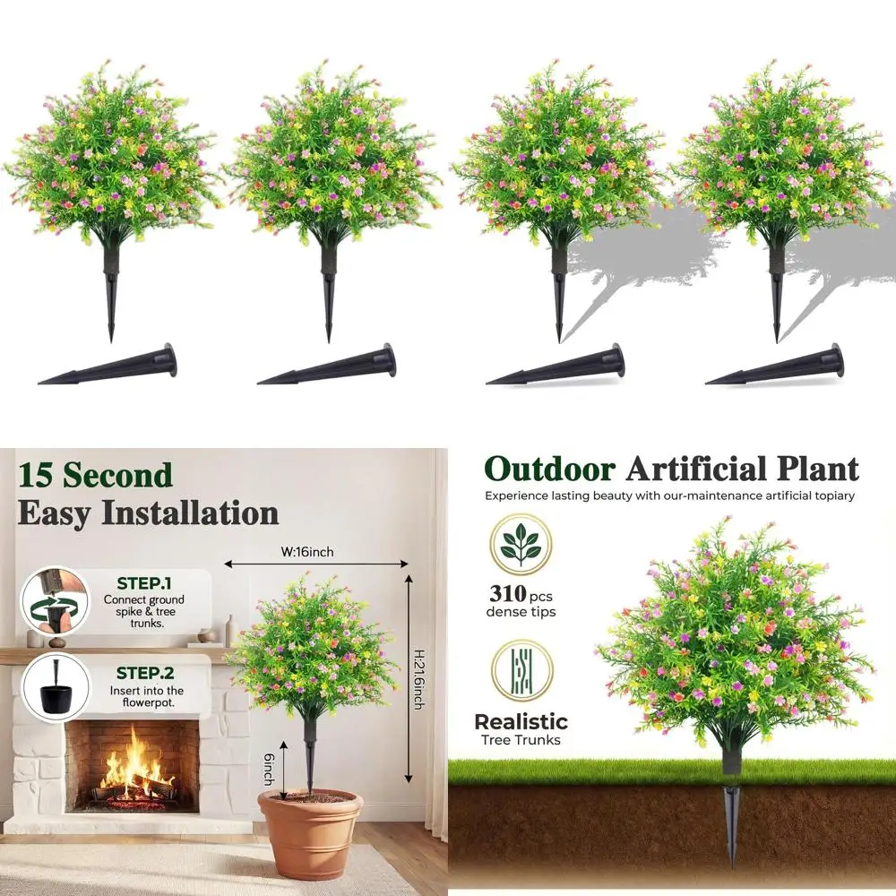 

Реалистичные искусственные шаровидные кусты из самшита, 22 декоративных растения для улицы и дома, для веранды, сада (разноцветные)