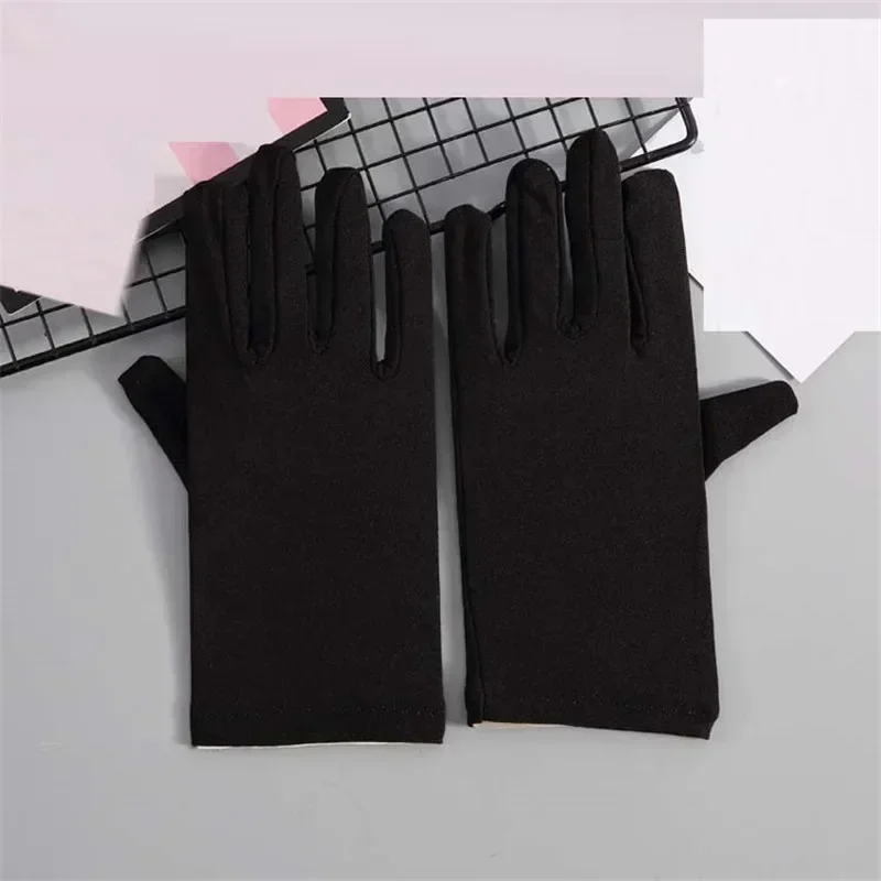 22cm Sexy Stretchy Elastic Short Finger Gloves Women Lady Bridal Wedding Drama Party    Accessory Halloween Costume Cosplay