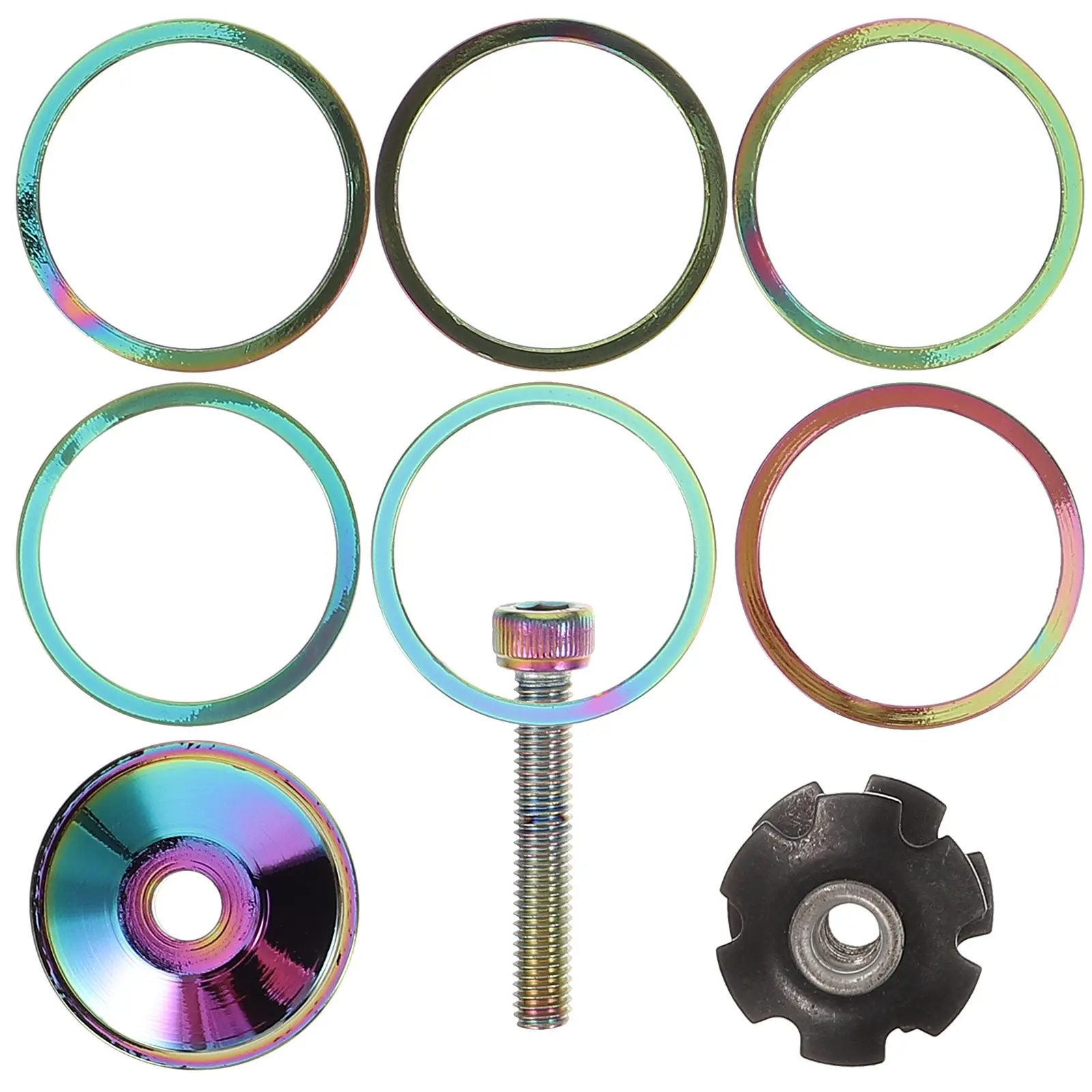 

1 Set Replaceable Bicycle Headset Spacers Aluminum Alloy Sturdy Stem Spacer Road Bike Washer Gaskets Bike Accessory