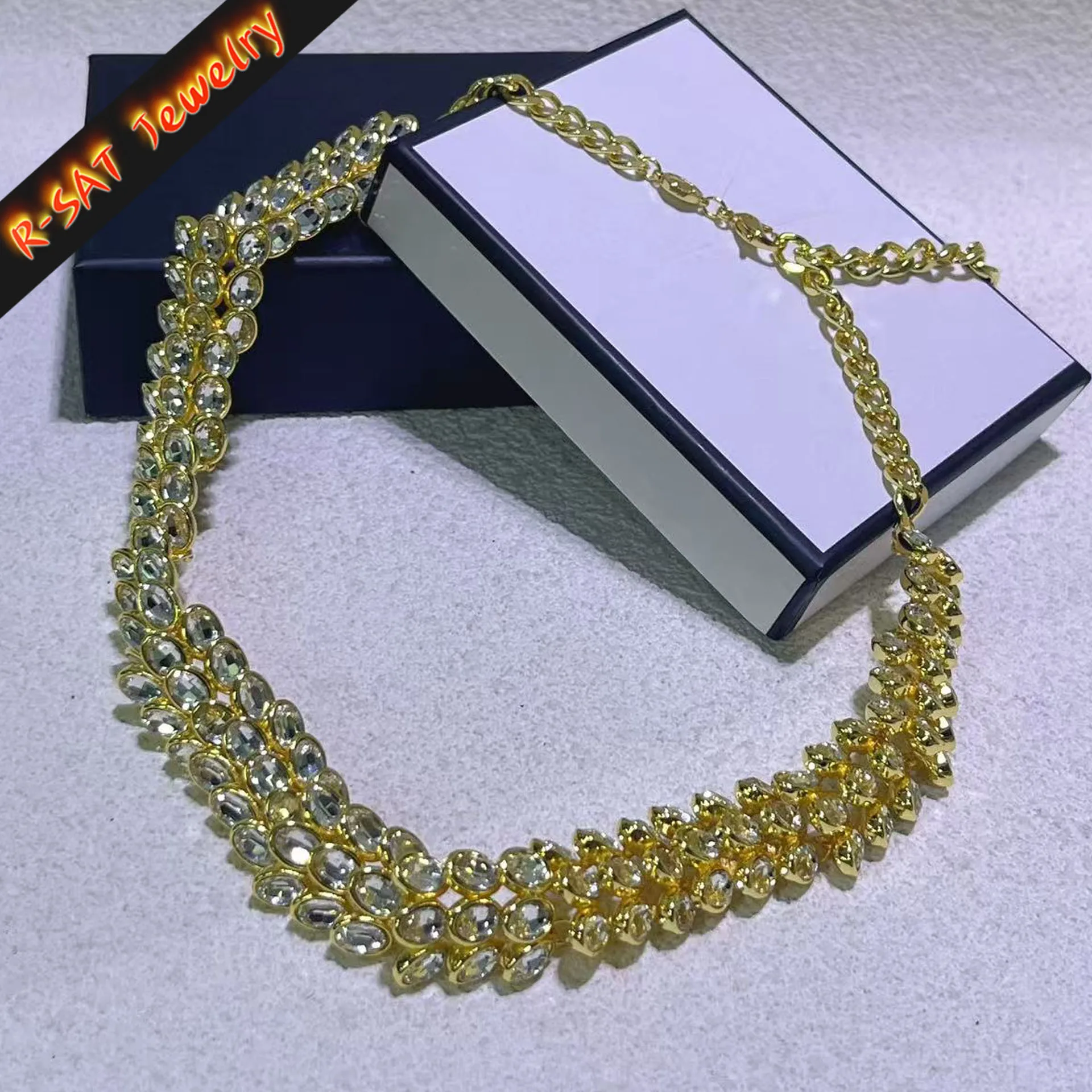 

Gold High Quality Crystal Luxury 2025 New Trend Fine Anniversary Set Charming Necklace Bracelet Earrings Romantic Gift for Women