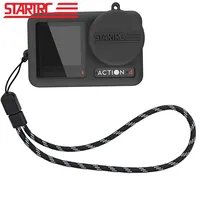 STARTRC Silicone Protective Cover for DJI Action 4 Soft Lens Sleeve Case w/ Lanyard Rope Osmo Action 3 Sport Camera Accessories