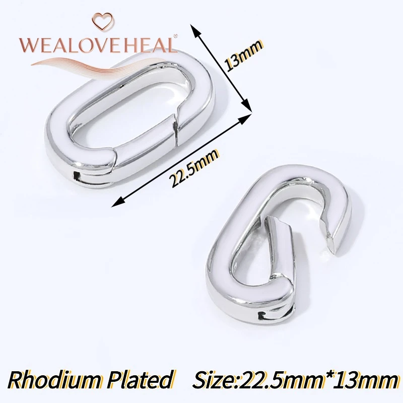 Hochwertige 18K vergoldete Messing-Karabinerhaken in Kreis-, Oval- und Herzform mit Druckverschluss für DIY-Schmuckherstellung. – Detail 27