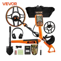 VEVOR Rilevatore per Metalli Impermeabile IP68 Sommergibile 3m Bobina di Ricerca 30,5cm 7 Modalità di Funzione 4 Batterie Ricaricabili Lunghezza Asta Regolabile 99-127cm Metal Detector Professionale