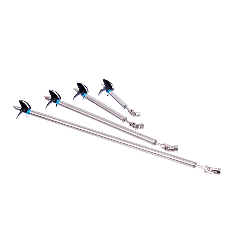 Barco a control remoto, eje de barco de 4mm, eje de transmisión de acero inoxidable + tornillo de tres cuchillas + junta cardán + manguito de eje de acero inoxidable + tuerca de accesorio/juego