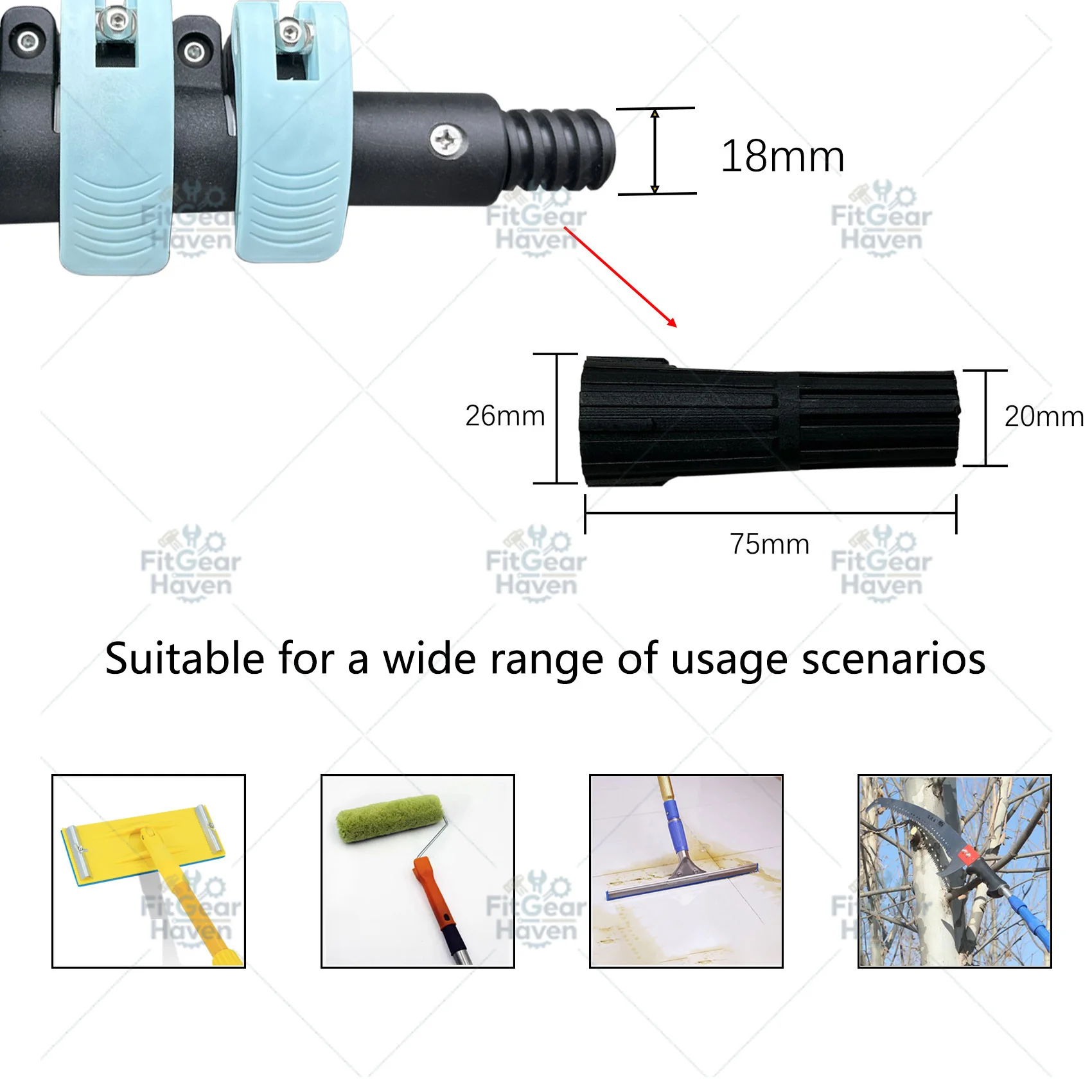 Multi-purpose telescopic handheld pole telescopic window cleaning pole telescopic extendable paint roller handle
