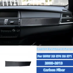 For BMW X5 E70 X6 E71 2008-2013 Carbon Fiber Car Interior Copilot Dashboard Panel Glove Box Decoration Cover Auto Accessoires