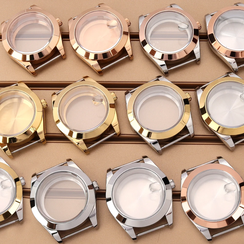 

Fashion Silvery Gold 36MM/39MM Watch Case Sapphire Glass For NH35 NH36 NH38 Miyota8215 Movt 28.5mm Dial High Quality Accessories