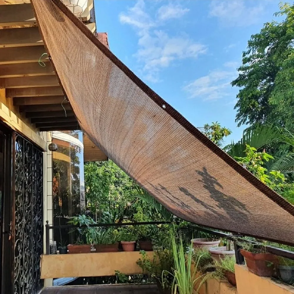 

Shade Sail Sun Shade Cloth 9'9x9'9 Rectangle Outdoor Canopy Outside Sunshade Awning Cover Privacy Screen Net UV Block for Patio