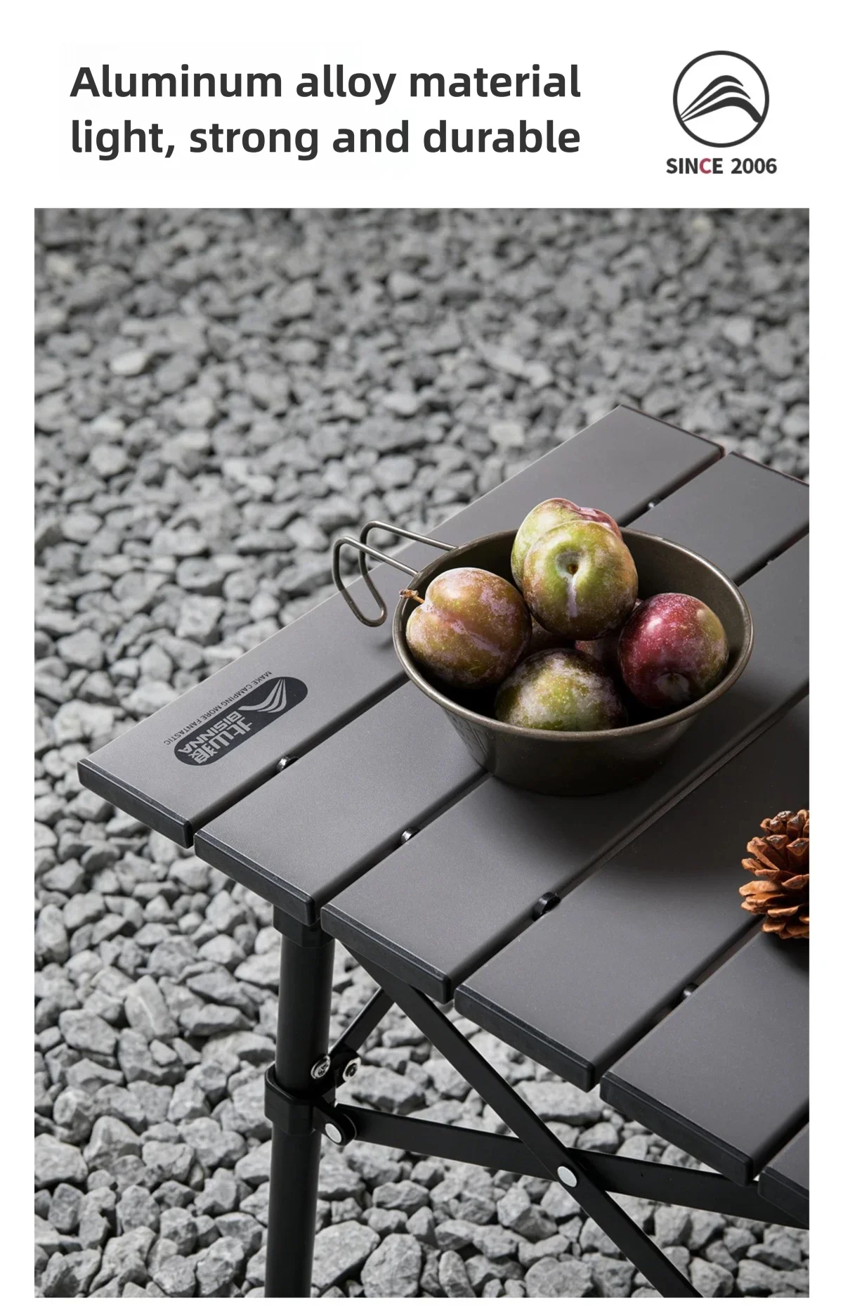 BISINNA Campingtisch aus Aluminiumlegierung, ultraleichter tragbarer Klapptisch für Outdoor-Wandern, Picknick, Angeln, Grillen, Reisen – Detail 4