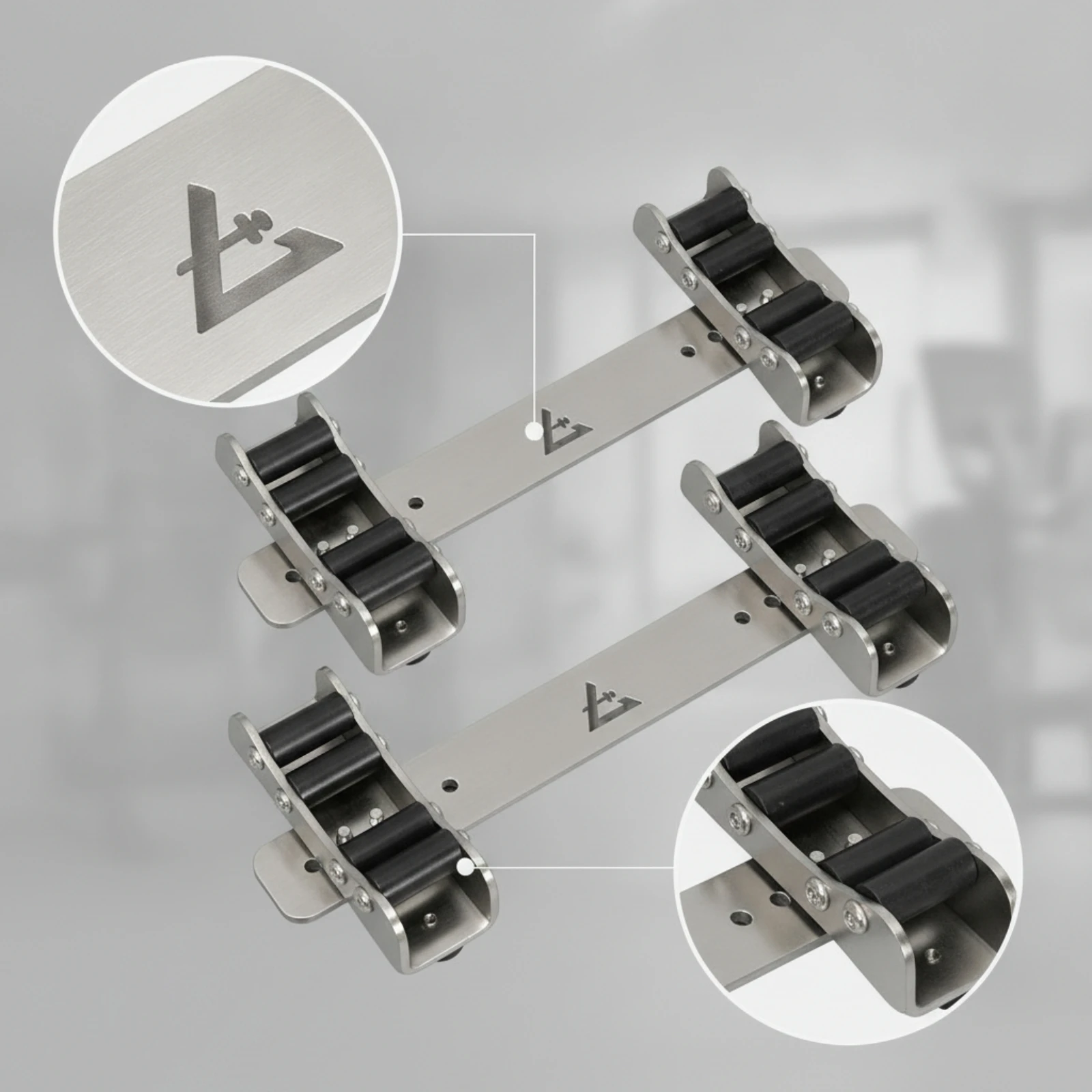 Dumbbell Holder with Roller Cradles Adjustable Dumbbell Holder Free Weight Rack Stable Hardware Space-Saving for Athletes