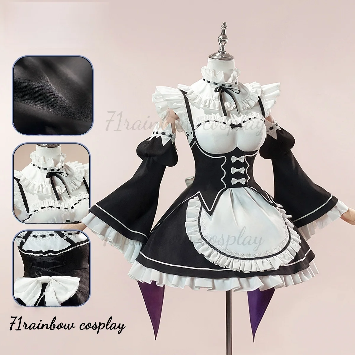 Re:Life in a different world from zero Rem Maid Cosplay Woman Christmas Outfits Dress Lovely Maid Costumes Cosplay - view 3