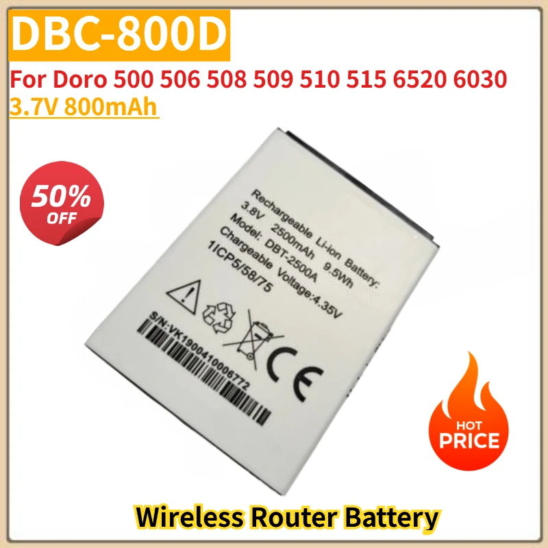 

Battery DBC-800D 3.7V 800mAh for Doro 509 510 515 500 506 508 6520 6030 Wireless Router Batteries Brand-New High Quality