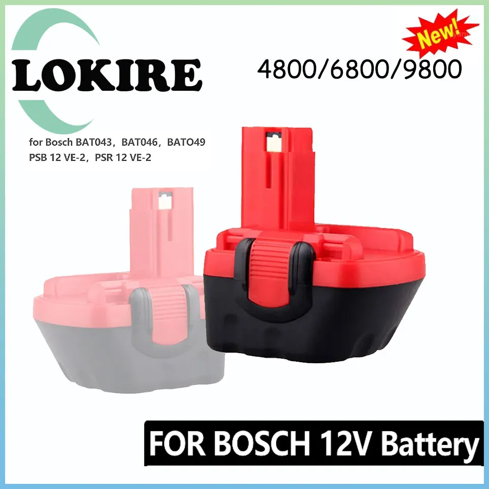 

For Bosch 12V 9.8Ah PSR 1200 Rechargeable Battery GSR 12V AHS GSB GSR 12VE-2 BAT043 BAT045 BAT046 BAT049 BAT120 BAT139 Newest