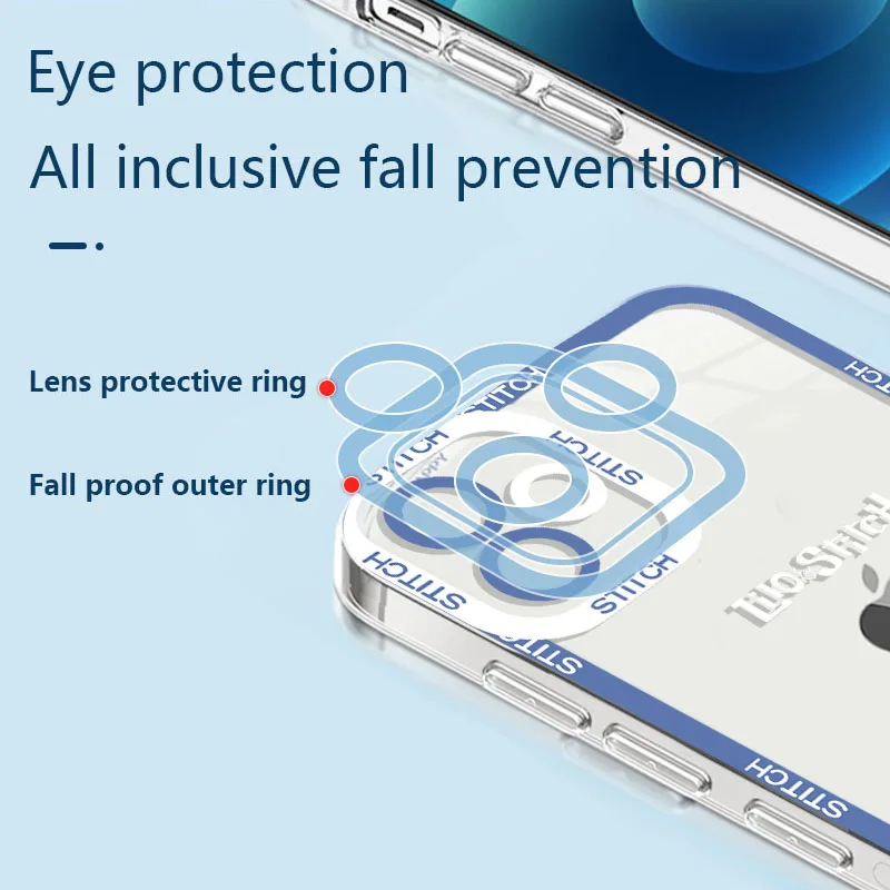 Disney Stitch Soft Silicone Case for iPhone 15 14 Pro Max 13 12 Mini 11 Pro XR XS X 8 7 6 6S Plus SE 2020 Lens Protective Cover image 6