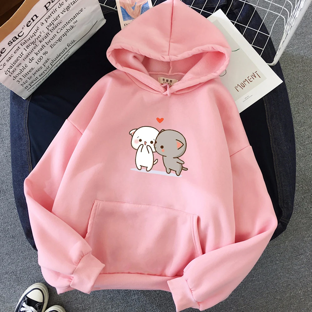 

Couple Manga Cat Hoodies Winter Casual Men Women Anime Aesthetic Sweatshirt Korean Harajuku Graphic Hoodie Kawaii Jacket Hoody