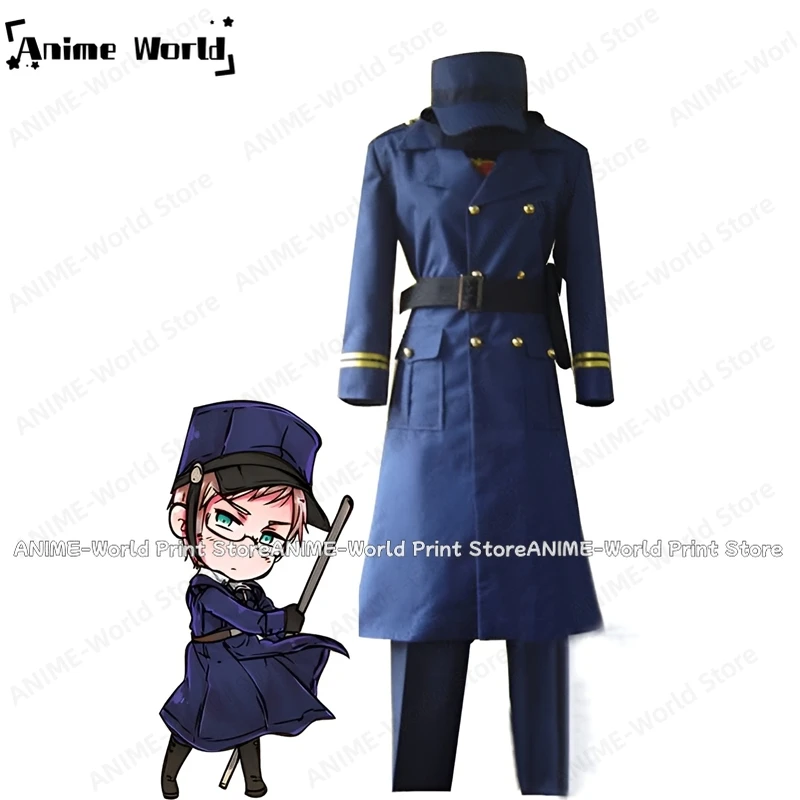 《Custom Size》Anime Axis Powers Hetalia Sweden Military Outfits Cosplay Costume Christmas Party Halloween Uniform