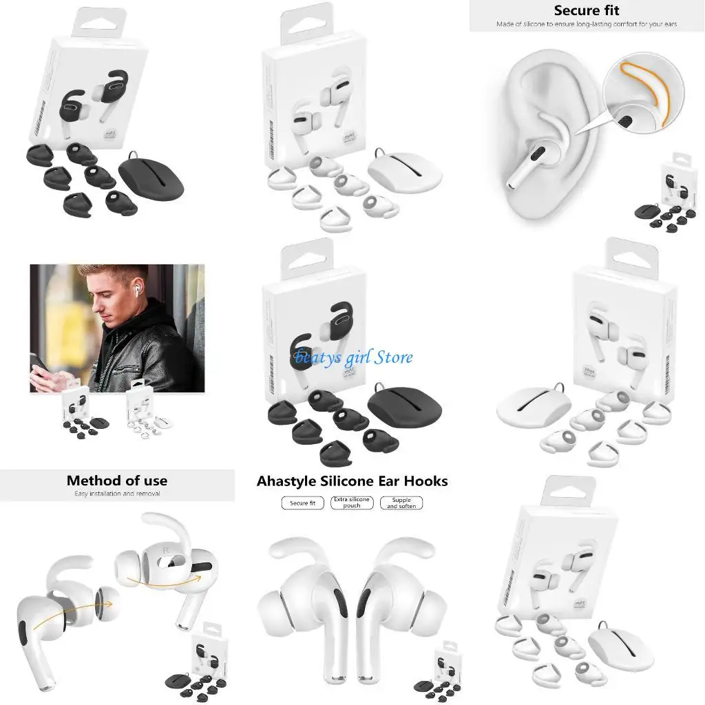 

C7AB 1Set Soft Silicone Earbuds Earphone Tip Earplug Cover for 1 Wireless Headphone Eartips