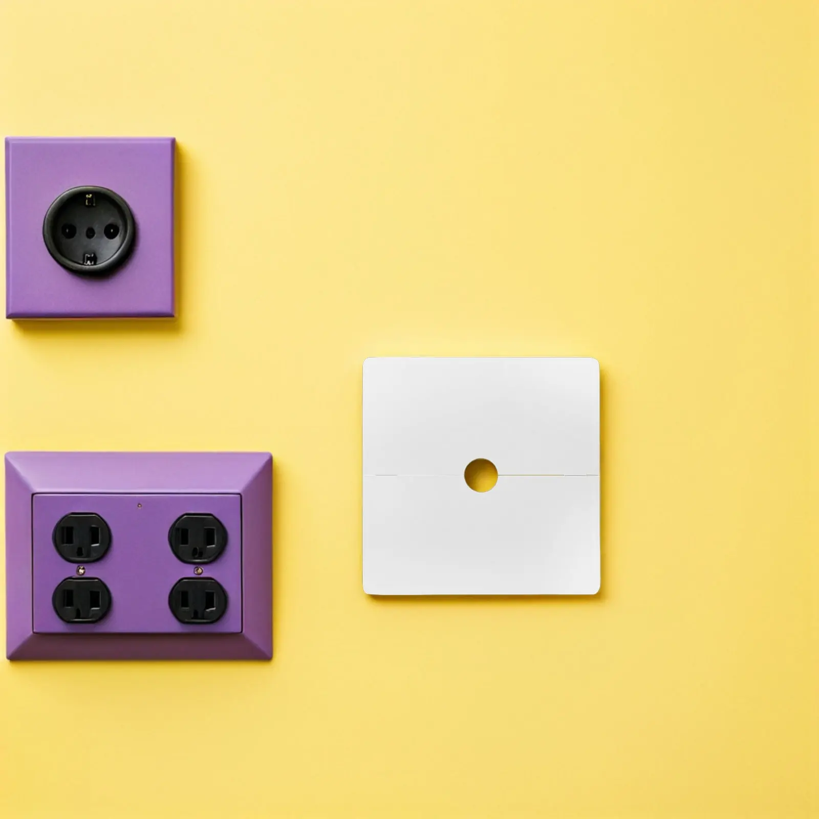 Wall Plate Cover 2Pcs Square Plastic Split Escutcheon 12mm Plumbing Hole Decorative Pipe Flange Trim