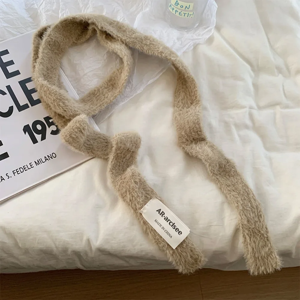 

All-match Solid Color Wool Shawl Y2K Harajuku Knitted Scarf Korean Style Dressing Decoration Long Narrow Scarves Outdoor