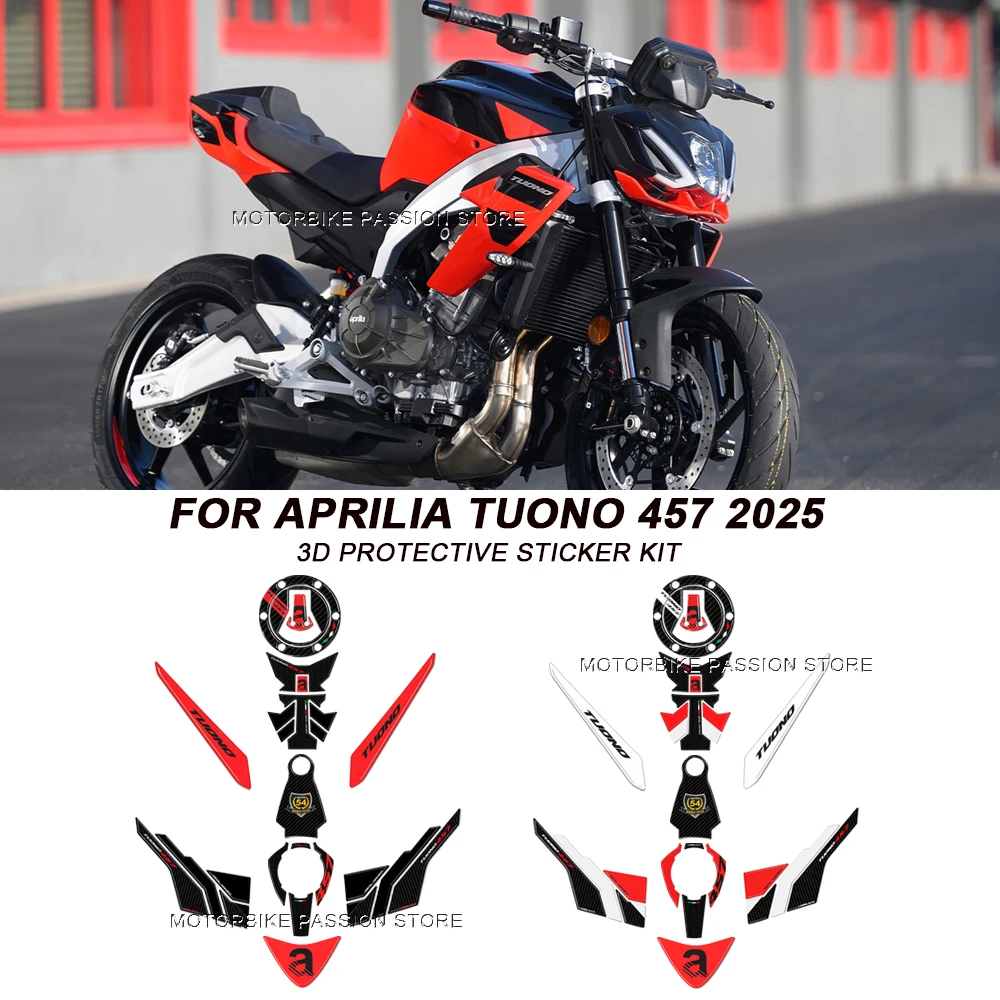 

for Aprilia Tuono 457 2025 Motorcycle Accessories Oil Tank Sticker Key Protection Gel 3D Carbon Fiber Decals Carbon Look