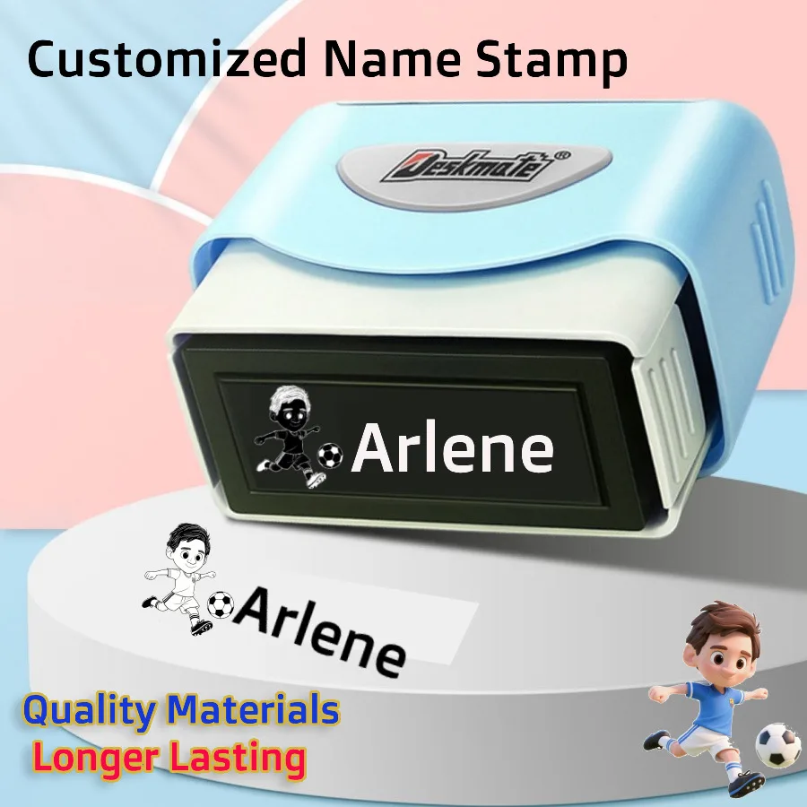 

Штамп с именем ребенка большого размера | Персонализированный, водонепроницаемый и долговечный. | Для школьных принадлежностей, одежды и сумок | Уникальный прочный дизайн