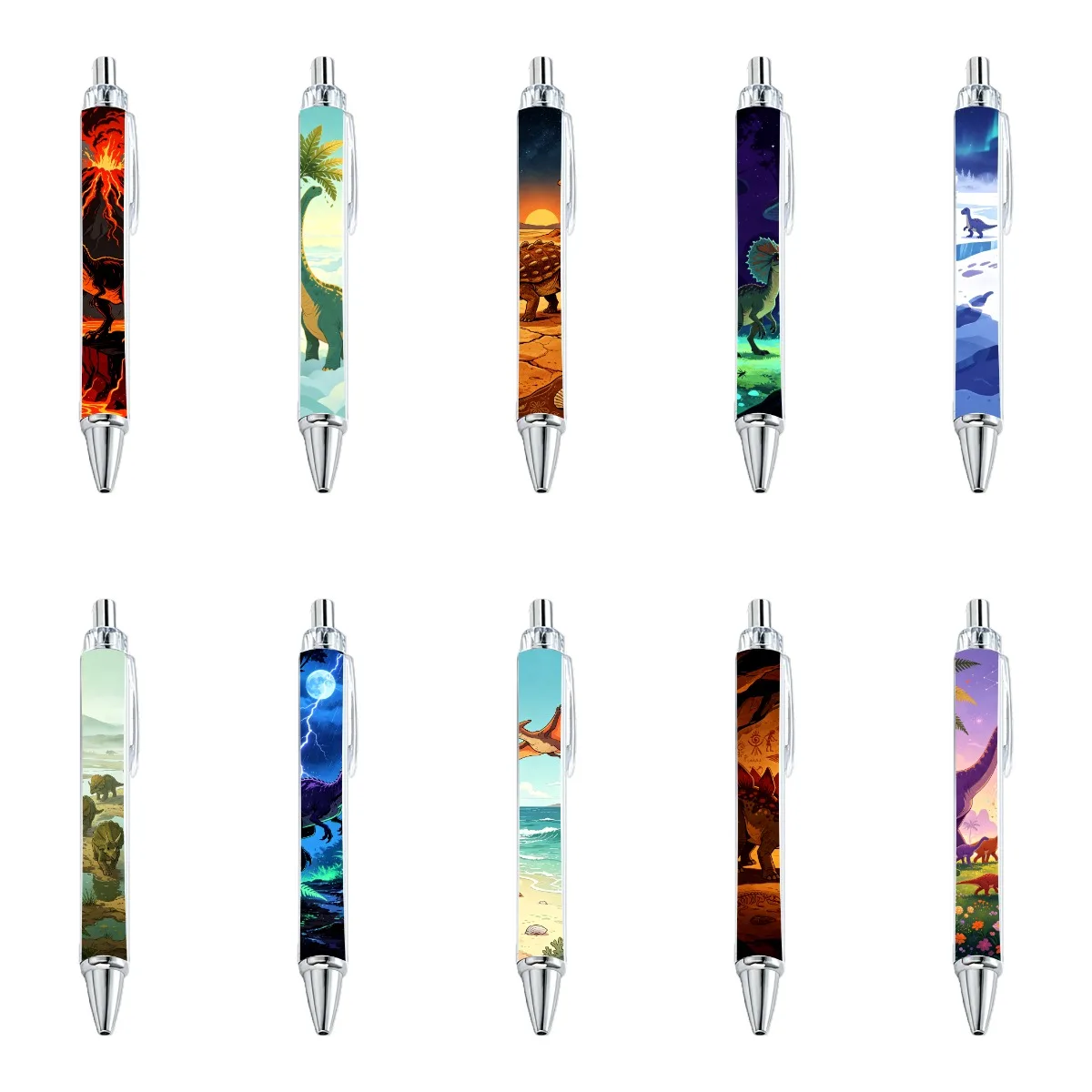 10pcs Dinosaur Ballpoint Pen Learning Writing Stationery