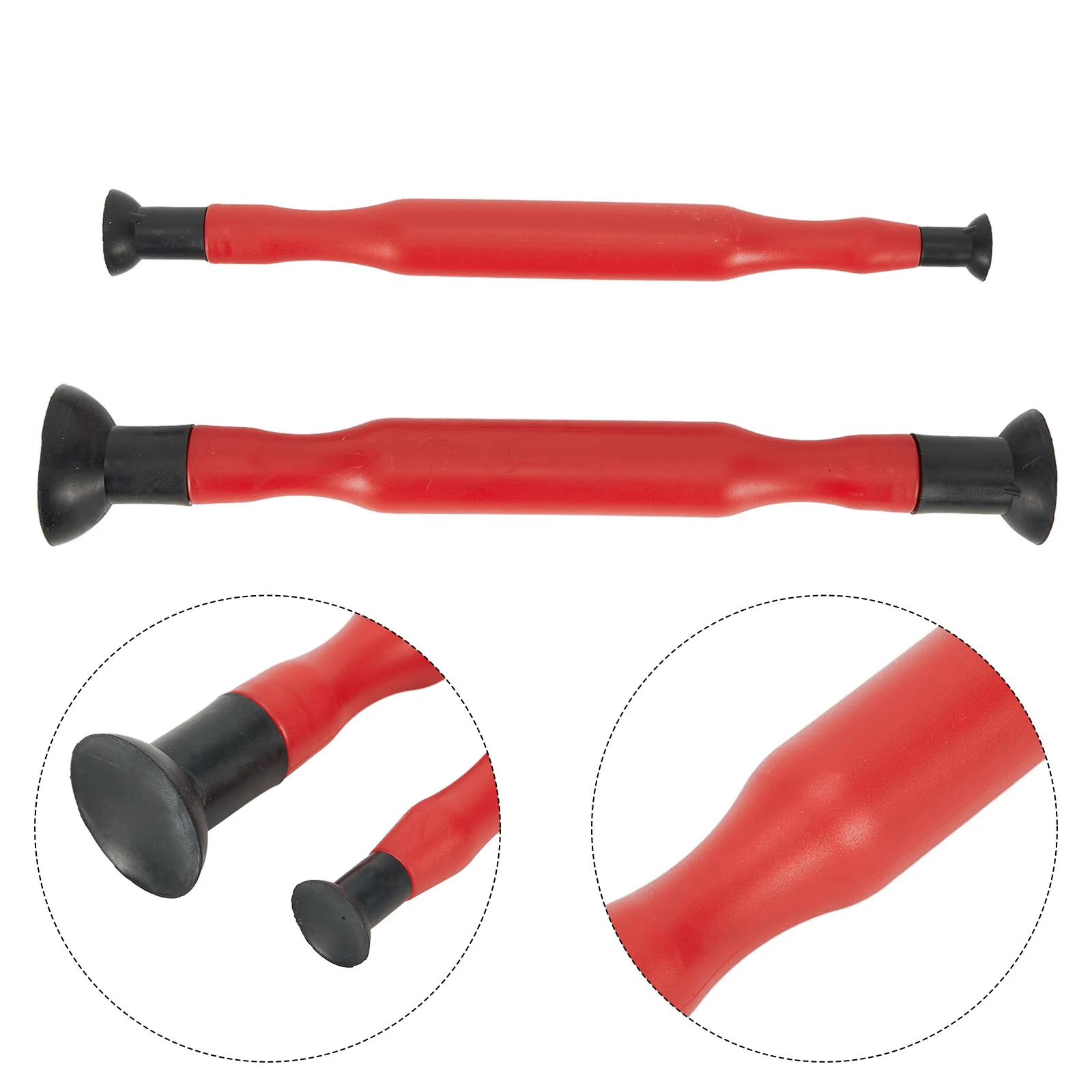 Requintado Valve Lapping Grinding Stick com ventosas, Borracha de plástico vermelho, Ferramentas manuais, 2pcs