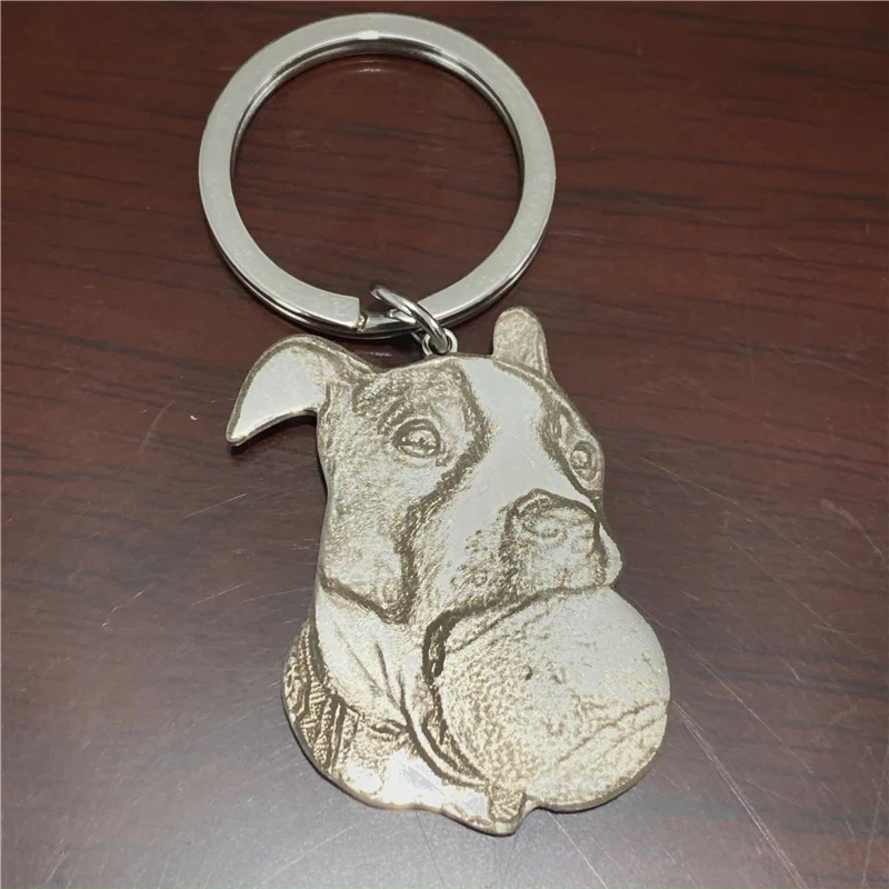 

Customized Pet Portrait Dog Photo Keychain Personalized Stainless Steel Pendant Exquisite Commemorative Gift for Dog Lovers
