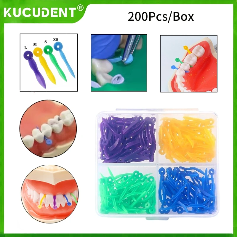 

200Pcs/Box Disposable Dental Tooth Gap Wedges with Holes Medical Plastic Wedge 4 Sizes (XS/S/M/L) Dentistry Lab Accessories