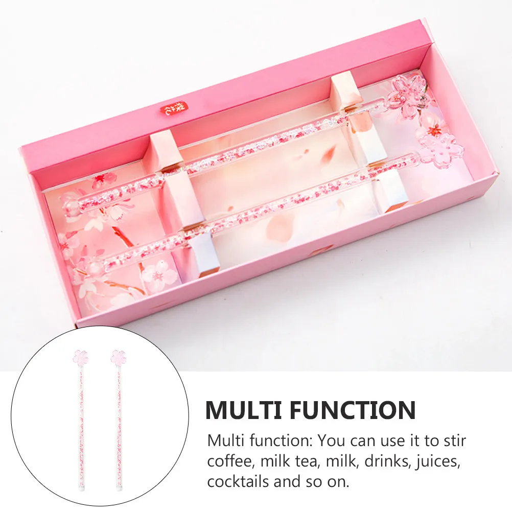 1 Box Glass Stirring Sticks Elegant Flower Design Multi-Use Cocktail Coffee Juice Mixing Rod Drink Swizzle Stick