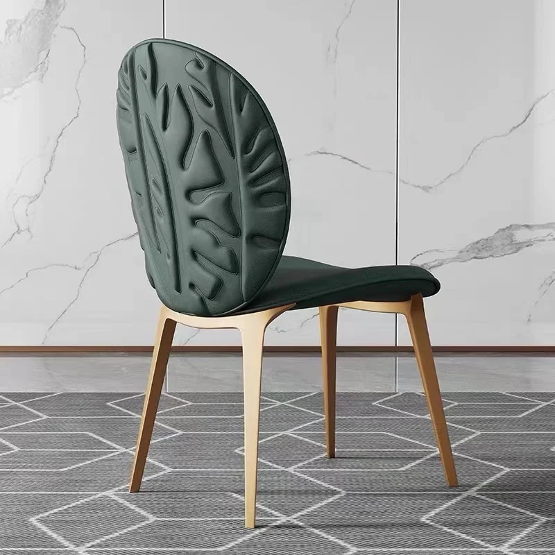 

Italian Upholstered Dining Chairs Metal Green Designer Luxury Dining Chair Comfortable Relaxing Sedie Sala Da Pranzo Furniture
