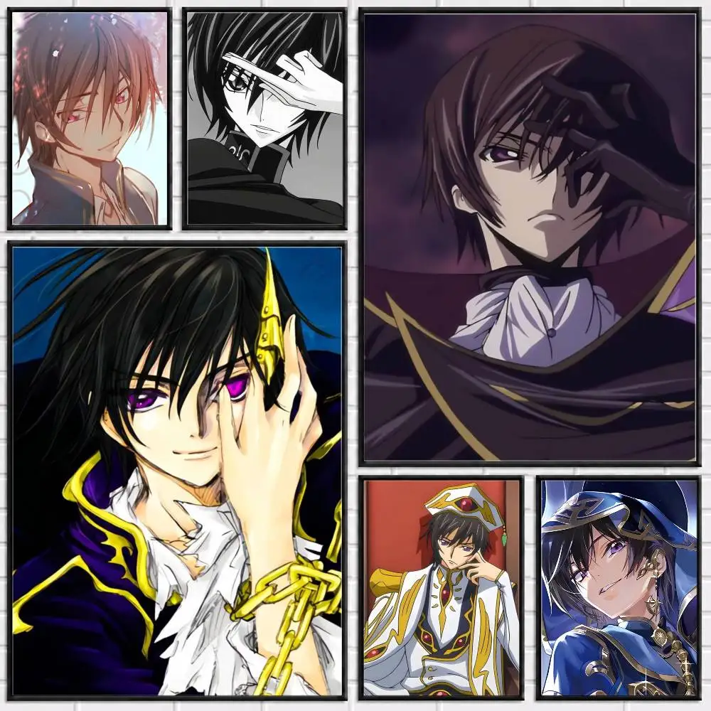 Lelouch L-Lamperouge Anime Code G-Geass Poster Versatile HD Waterproof Wall Art Self-Adhesive Decor for Any Space Ideal Gift
