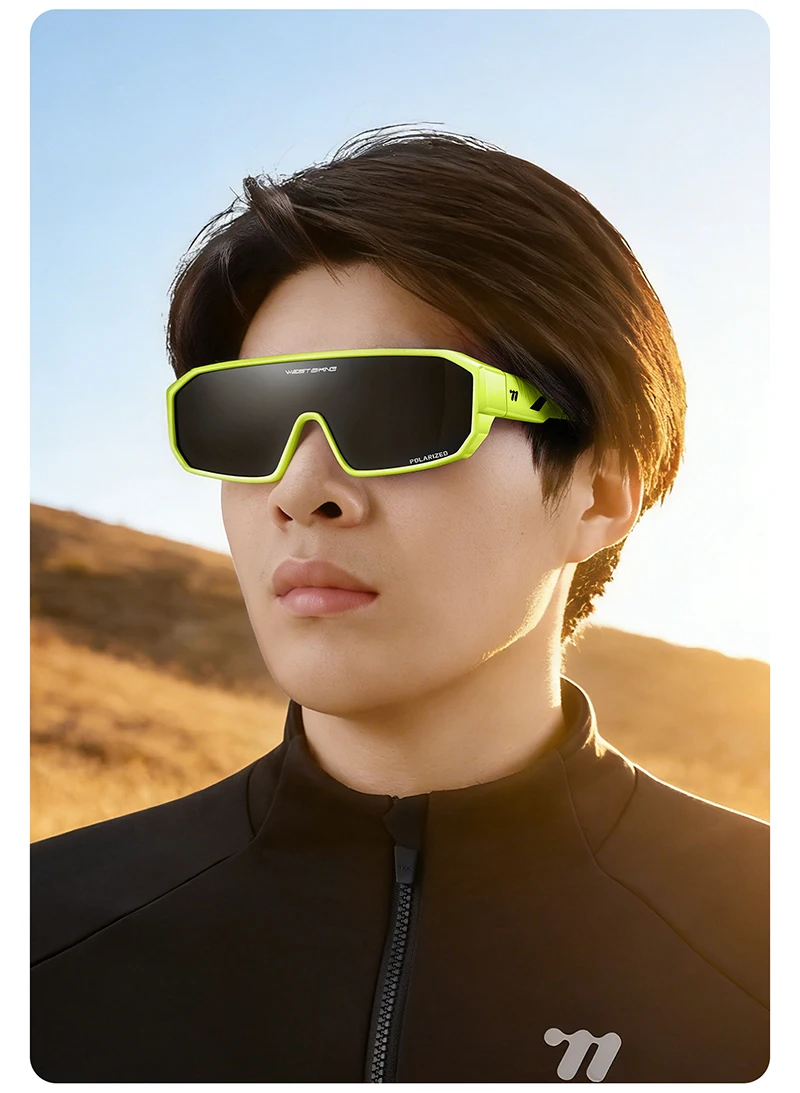 WEST BIKING Herren Großrahmige HD-Radsportbrille Kratzfeste Leichte 2-in-1 PC-Linse Lauf- und Fahrradzubehör – Detail 24