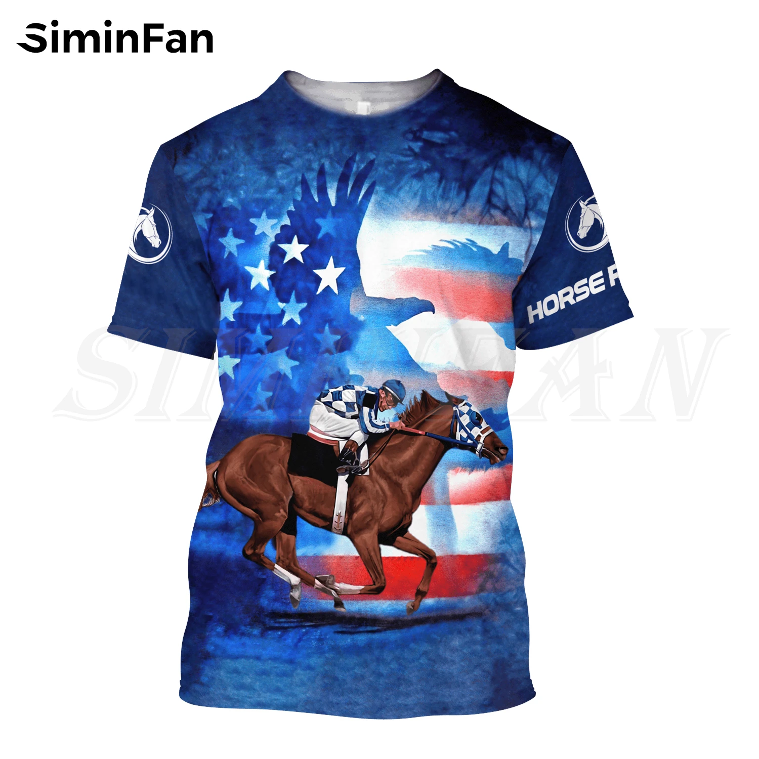 Mens T-Shirts Summer Tees Rodeo Bronc Horse Racing 3D Printed Casual Short Sleeve Shirt Unisex Harajuku Top Women New Streetwear