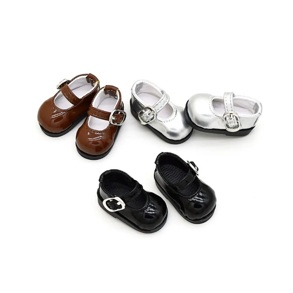 1 Pair Leather Shoes Doll Canvas Shoes Round Toe Mary Jane Shoes 1/6 Bjd Doll Shoes Casual 5cm Doll Mini Sports Shoes