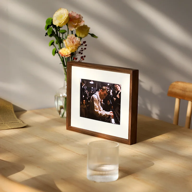 Walnut Wood Picture Frame American Joinery Photo Frame, Solid Wood Desktop Display Frame  Durable Display Home Decor