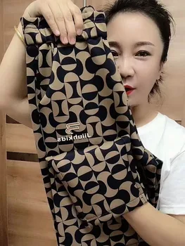 กางเกงลำลองใหม่ฤดูใบไม้ผลิและฤดูใบไม้ร่วงเกาหลีกางเกงฮาเร็มผู้หญิงเอวสูงหลวมใหม่2024