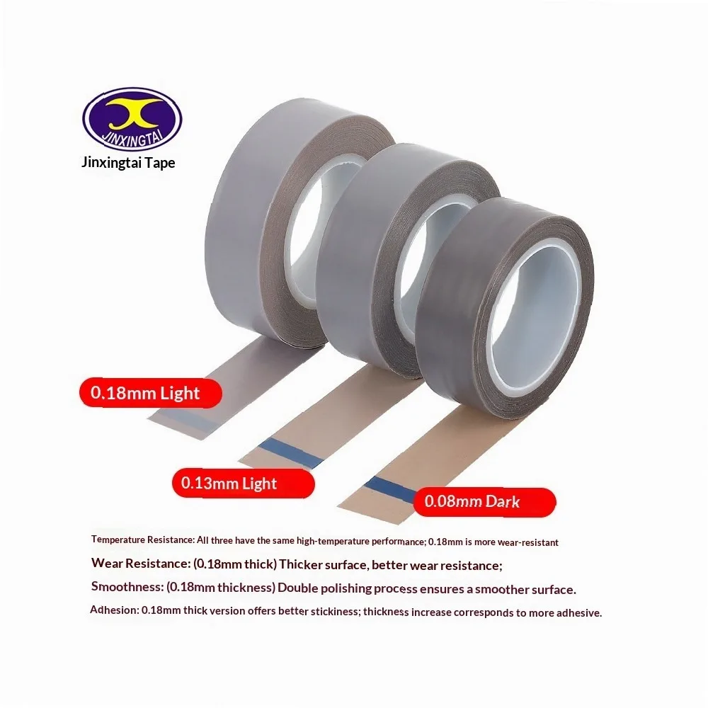 PTFE Teflon Film Tape High Temperature Resistant Non-Stick Anti-Corrosion Wear-Resistant Single-Sided Adhesive Pure