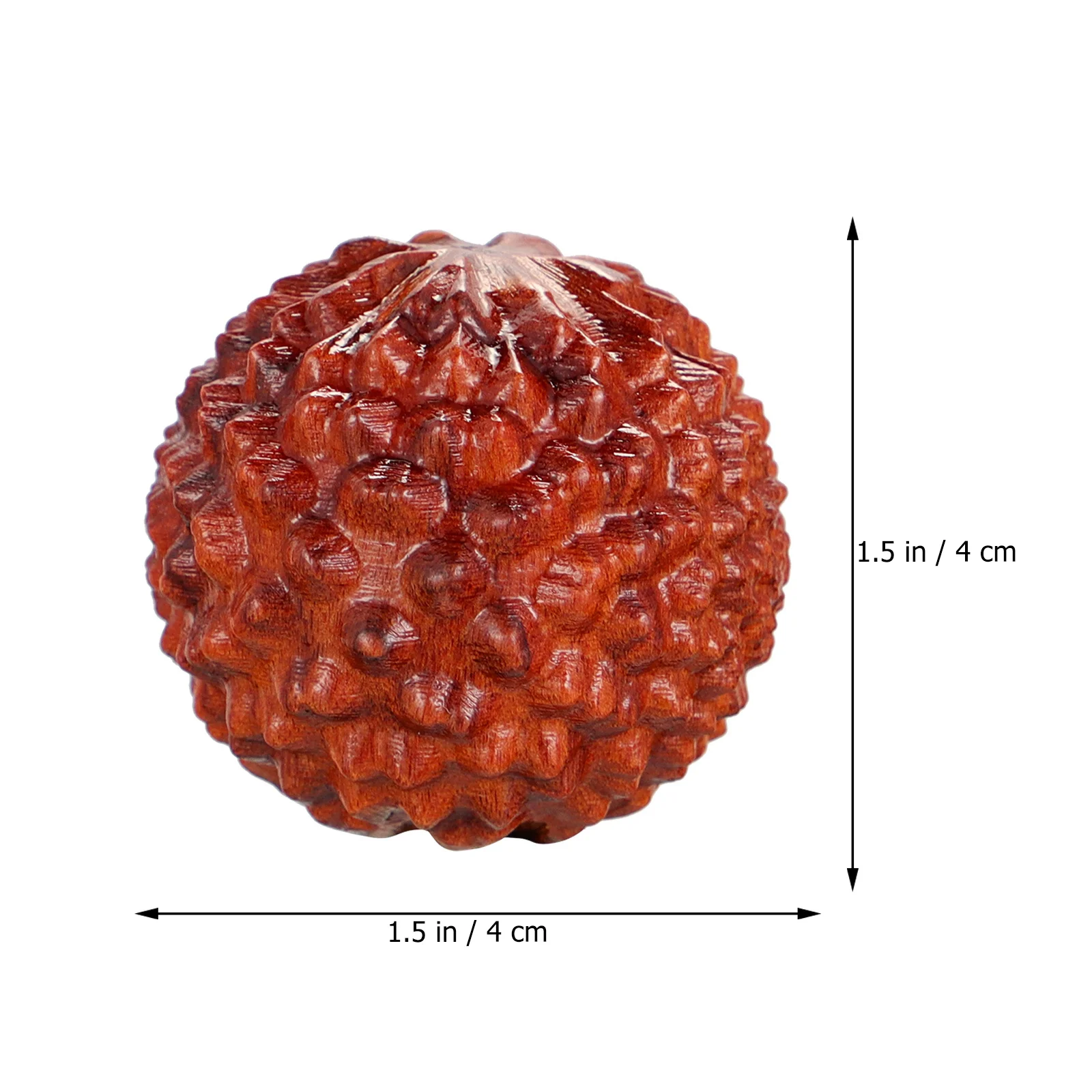 

Litchi Ornament Wooden Hand Massage Ball Chinese Wenwan Craft Baoding Stress Decompression Tool Meditation Artisan