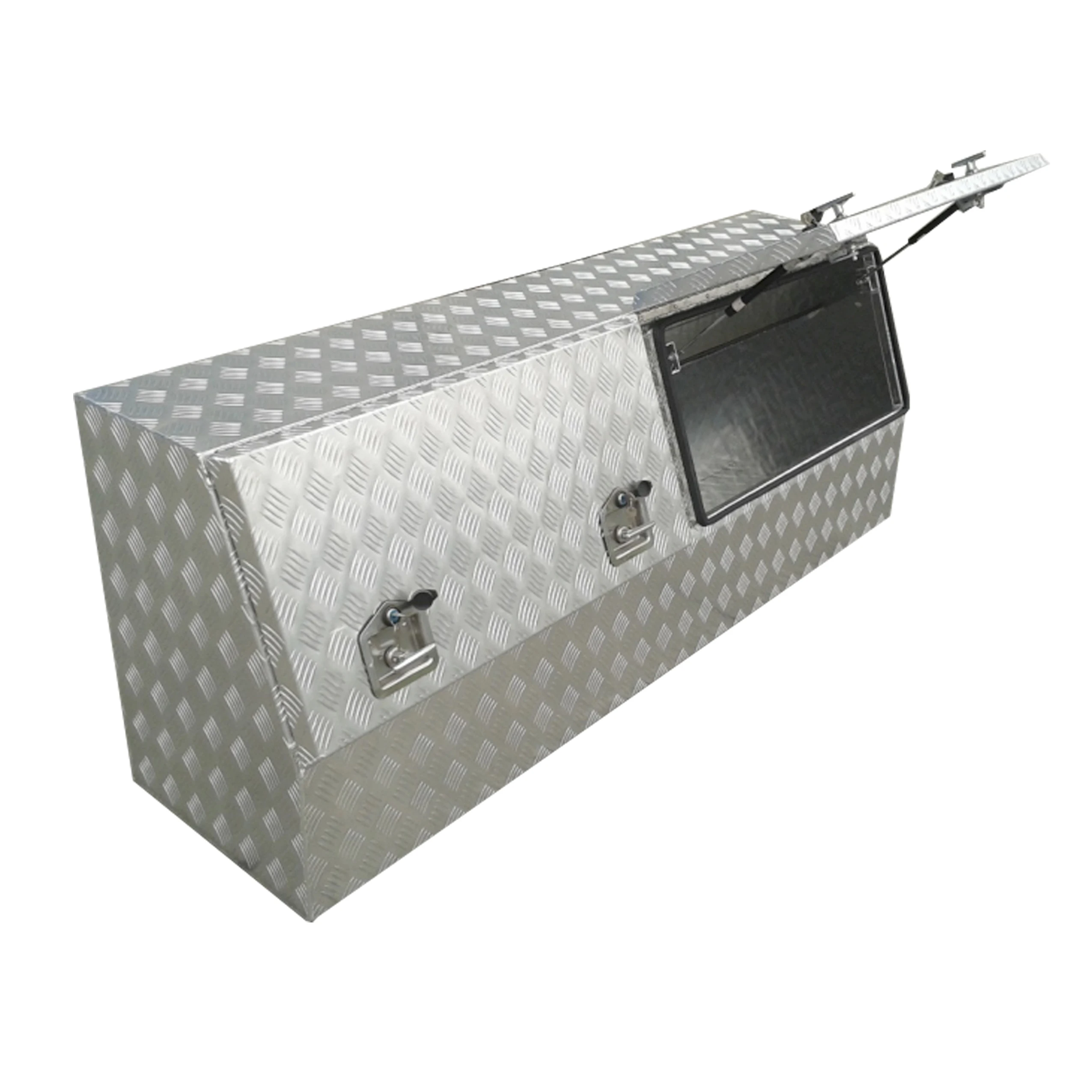 2024 High Grade Waterproof Aluminum Checker Plate Sliding Drawer Canopy With Handles And Locks