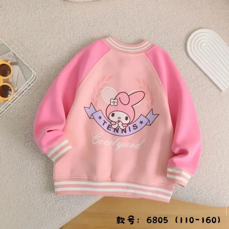 

Kuromi аниме Kawaii Sanrio Ins модная детская одежда с длинным рукавом Весна-Осень Милая Cinnamoroll My Melody бейсбольная куртка игрушки