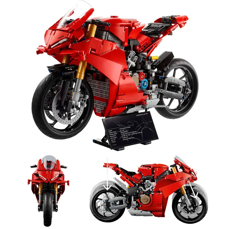 1603PCS Tecnico Panigale V4 S Moto Building Block Velocità Veicolo Moto Modello di Montaggio Giocattolo di Mattoni Per Bambini Per Adulti Per I Regali