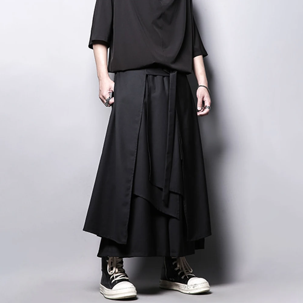 

XS-5XL Summer New Unisex Solid Color Skirt Pants American Retro Fashion Trend High Street Loose Casual Simple Neutral Bottoms