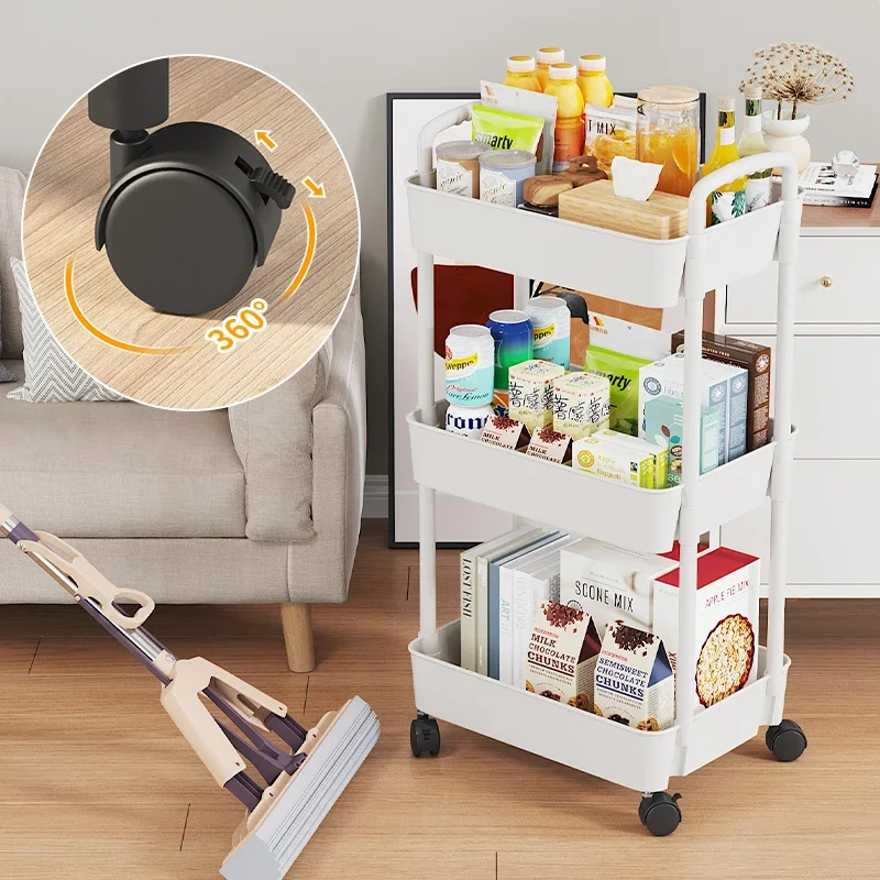 AOLIVIYA Snack Storage Rack Multi-Layer Floor Storage Rack Home Organization Cart